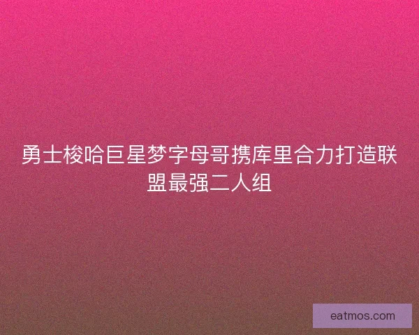 勇士梭哈巨星梦字母哥携库里合力打造联盟最强二人组